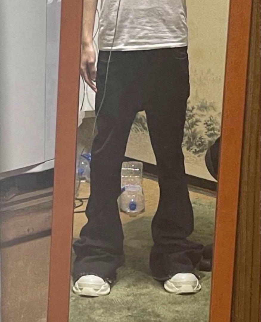 激渋　Rick owens bolan似　フレアデニム 関送込! RICK OWENS Bolan Banana フレア ジップ デニム パンツ