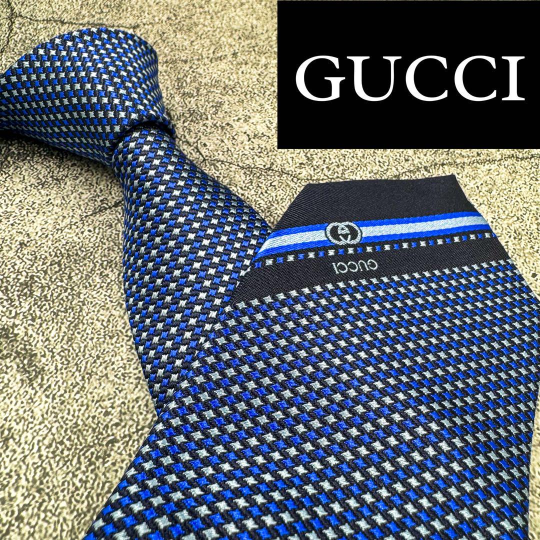⭐︎極美品⭐︎ 現行 人気 GUCCI ネクタイ 高級シルク GG柄 蜂 bee