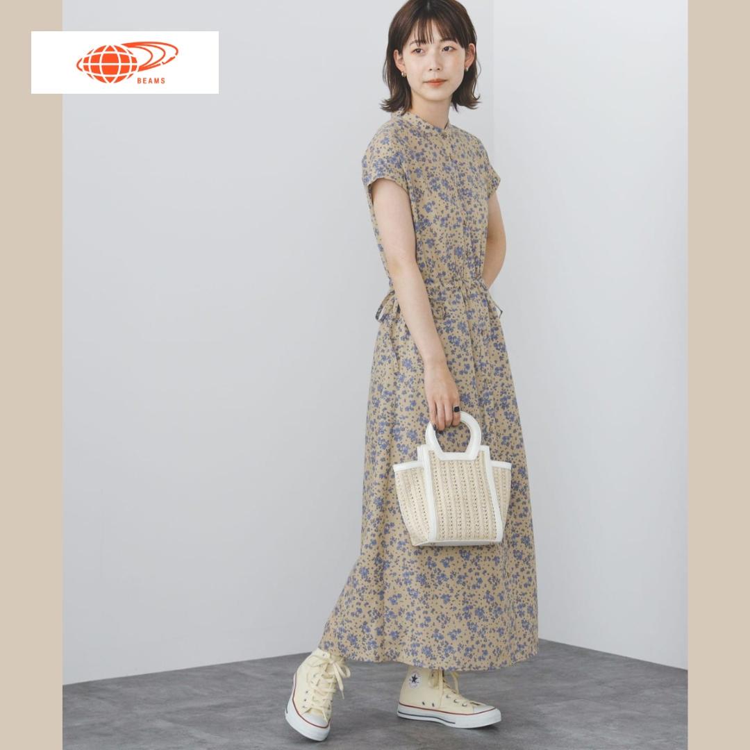 【美品】BEAMS HEART ドロスト フラワー柄ワンピース： iena