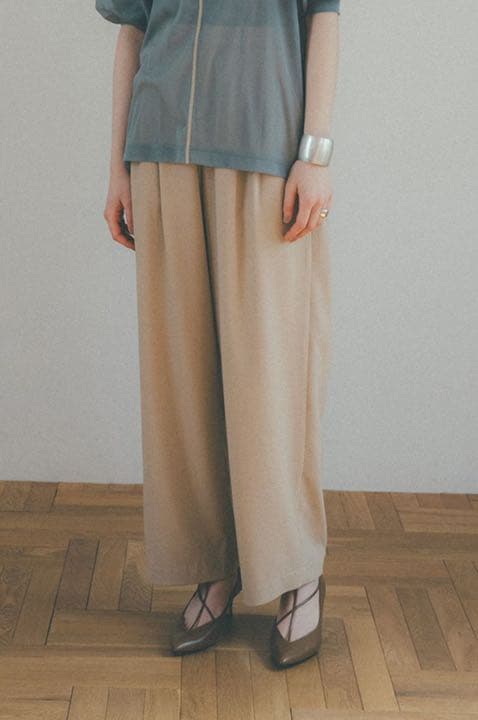 変更OK CLANE /BASIC TUCK PANTS【完売商品】ブラウン サイズ0