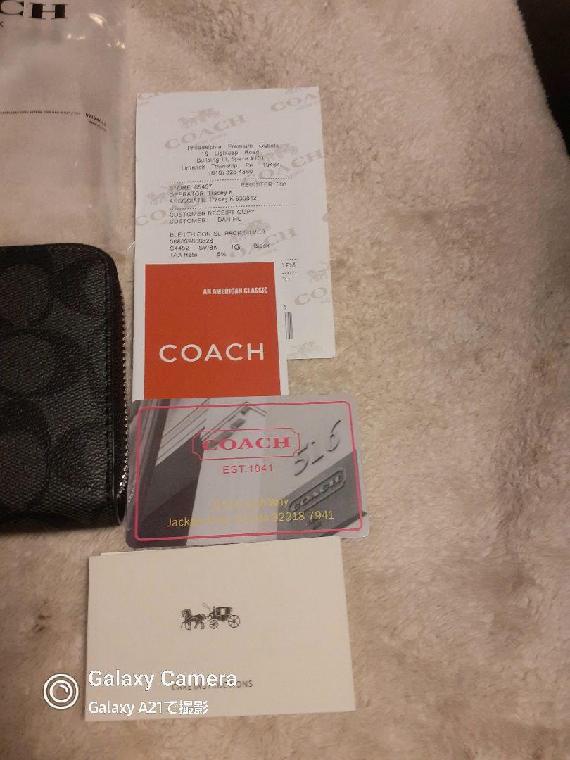 COACH ロング ジップ アラウンド ウォレット シグネチャー キャンバス