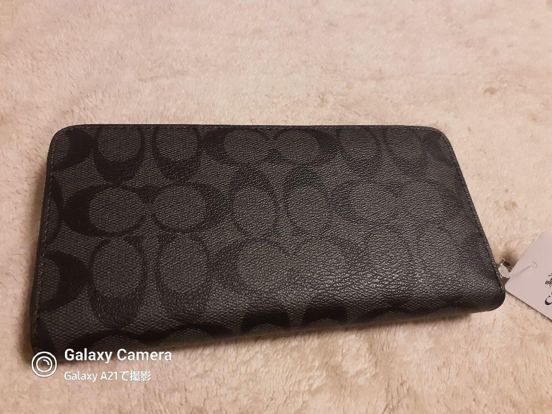 COACH ロング ジップ アラウンド ウォレット シグネチャー キャンバス