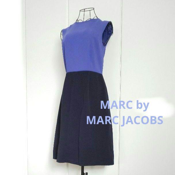 MARC JACOBS マークジェイコブス ノースリーブワンピース 0 サイズ マークバイマークジェイコブス バイカラーノースリーブ