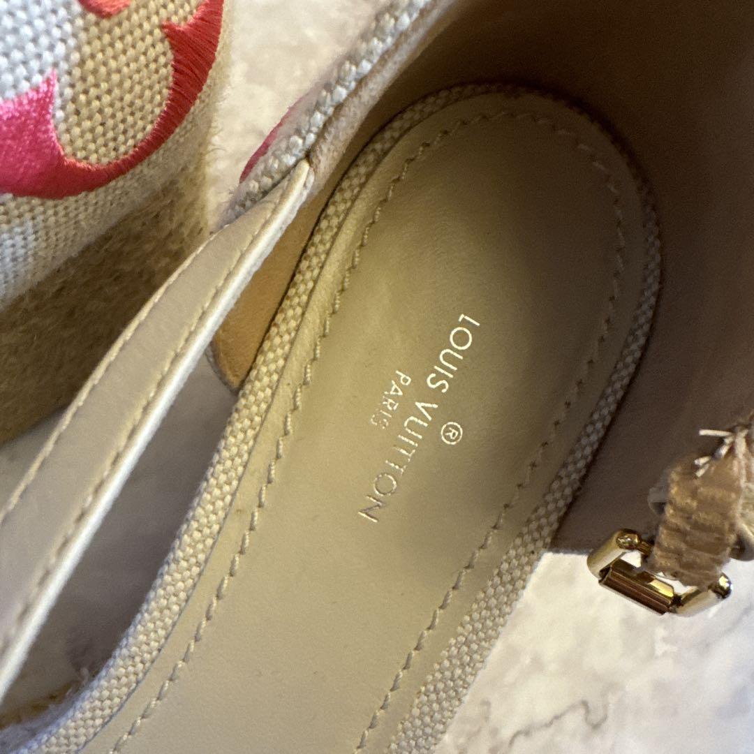 Louis Vuitton ウェッジサンダル ホワイト/ピンク