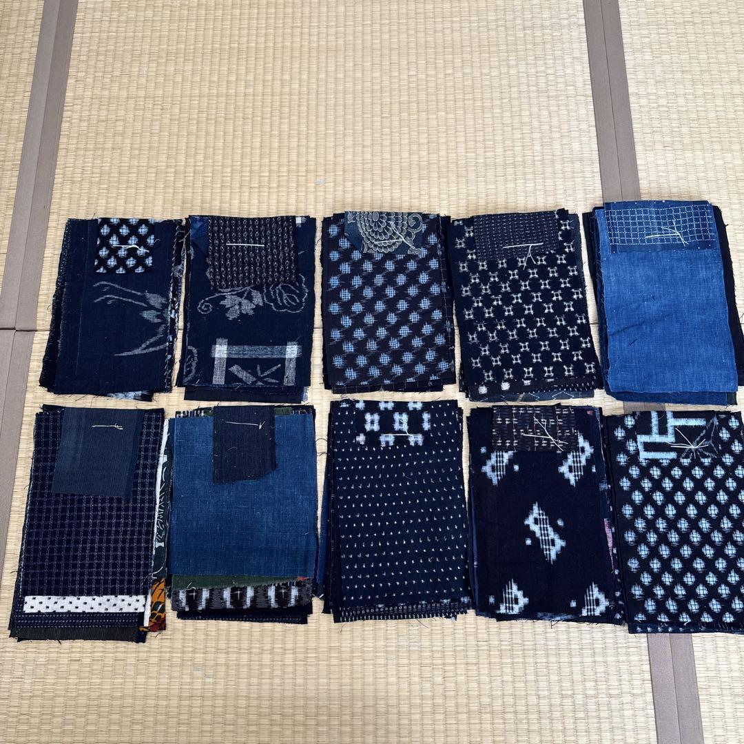 藍染木綿　はぎれ古布105枚