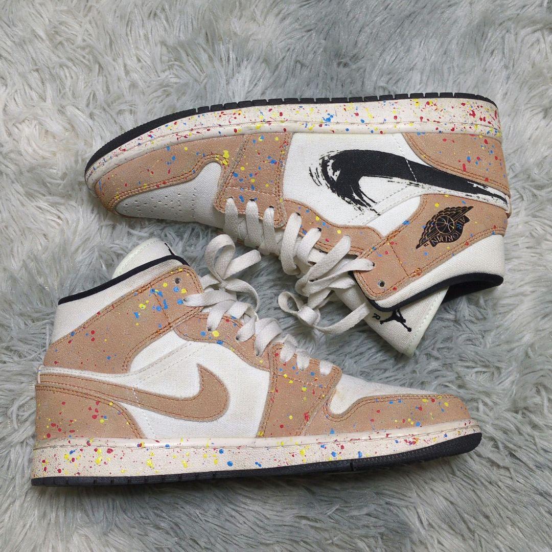 希少✨【NIKE】AIR JORDAN 1 MID SE ブラシストローク