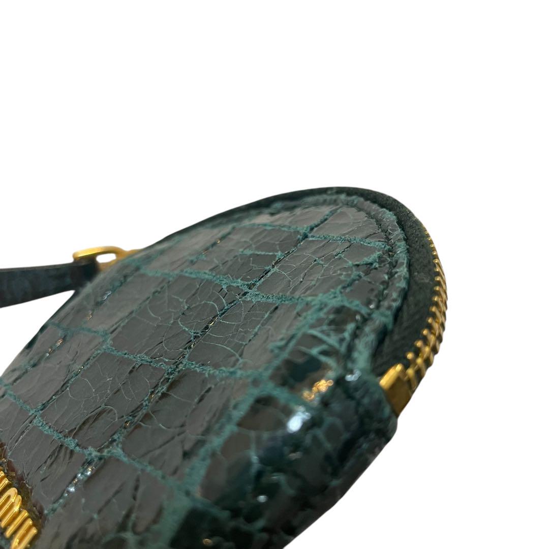 【極美品】miumiu♡クロコ コインケース 緑 ミニ財布