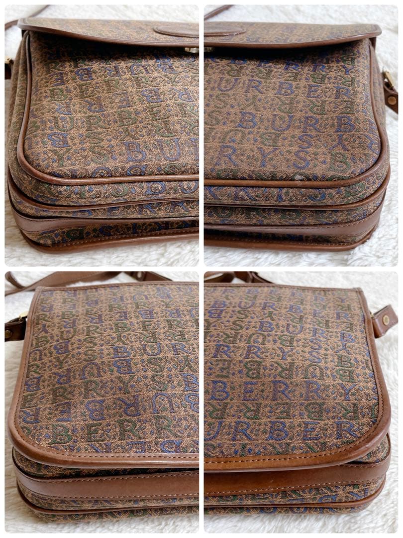 美品 希少 BURBERRY ロゴ柄 モノグラム カメラバッグ ショルダーバッグ