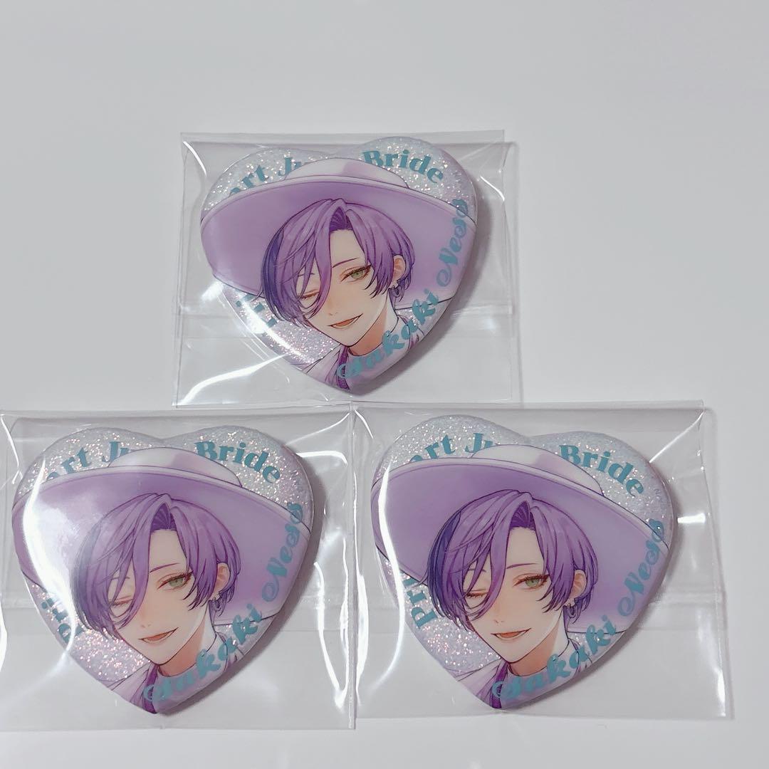 にじさんじ prism heart ジュンブラ ハート型缶バッジ 榊ネス