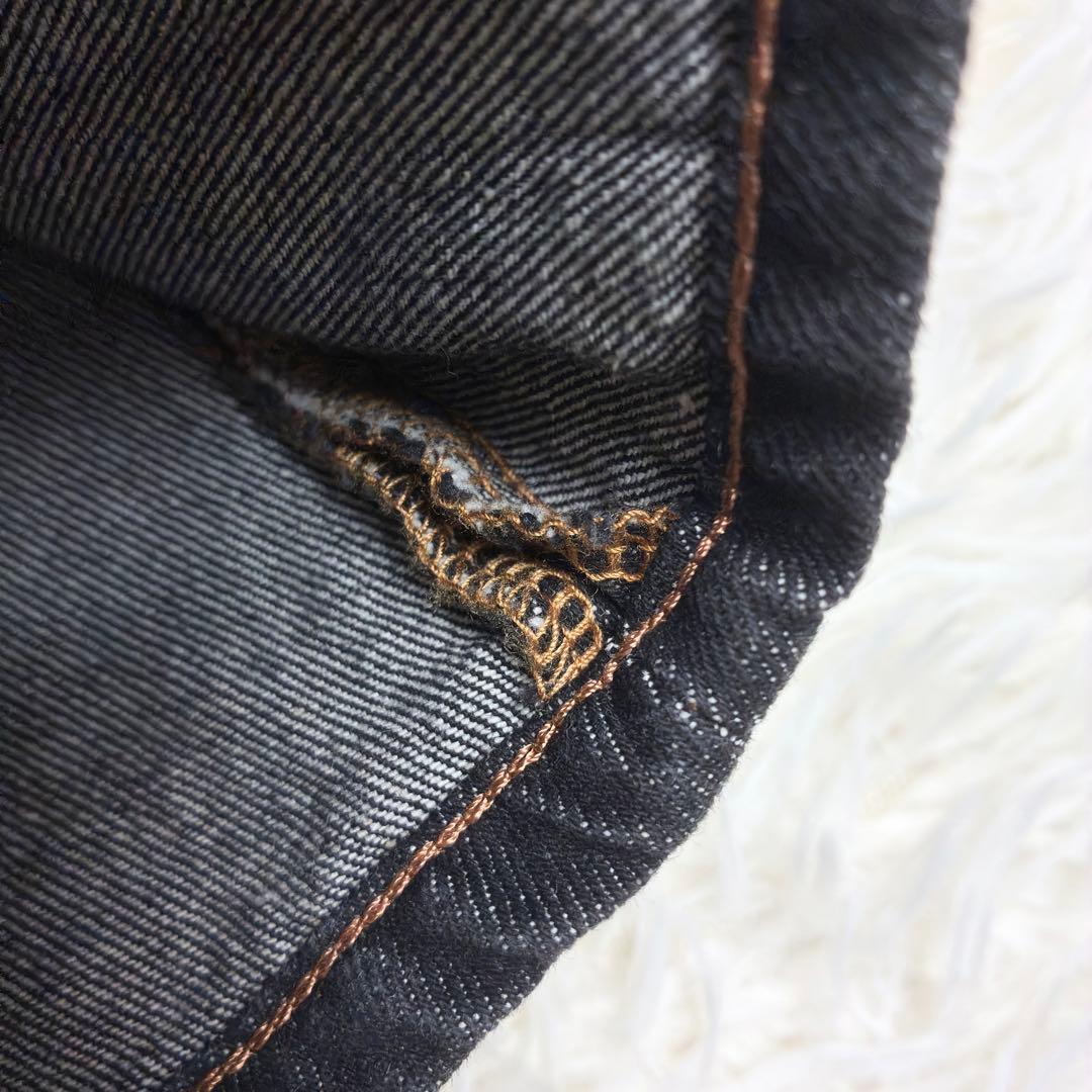 美品　メルシーボークー Lee コラボ　後ろ前サルエルデニムパンツ ブラック　S 美品 メルシーボークー Lee コラボ 後ろ前サルエルデニムパンツ