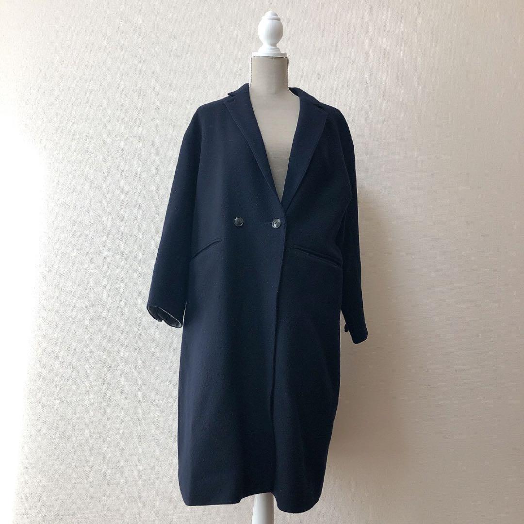 訳あり★北欧暮らしの道具店★3WAYアレンジ襟のかろやかチェスターコート