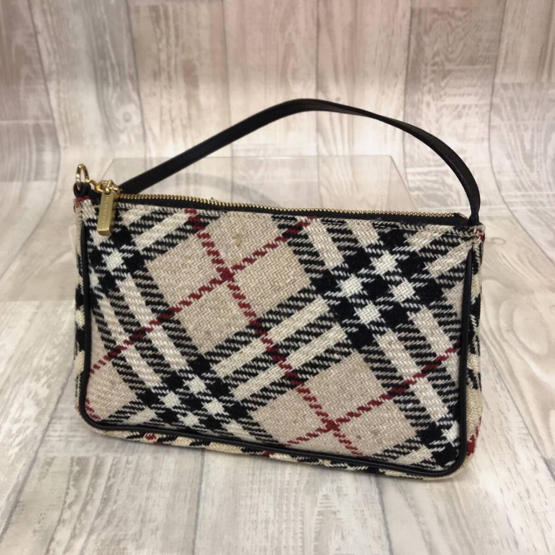 BURBERRY LONDON ツイード ミニバッグ●ベージュ系 ノバチェック