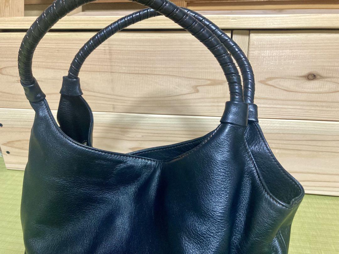 キタムラ トートバッグ 肩掛け レザー ブラック