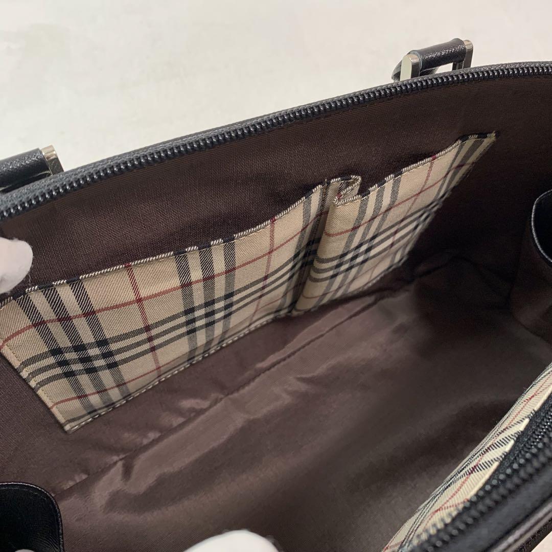☆未使用☆ Burberry サフィアーノレザー ノバチェック ハンドバッグ 画像11