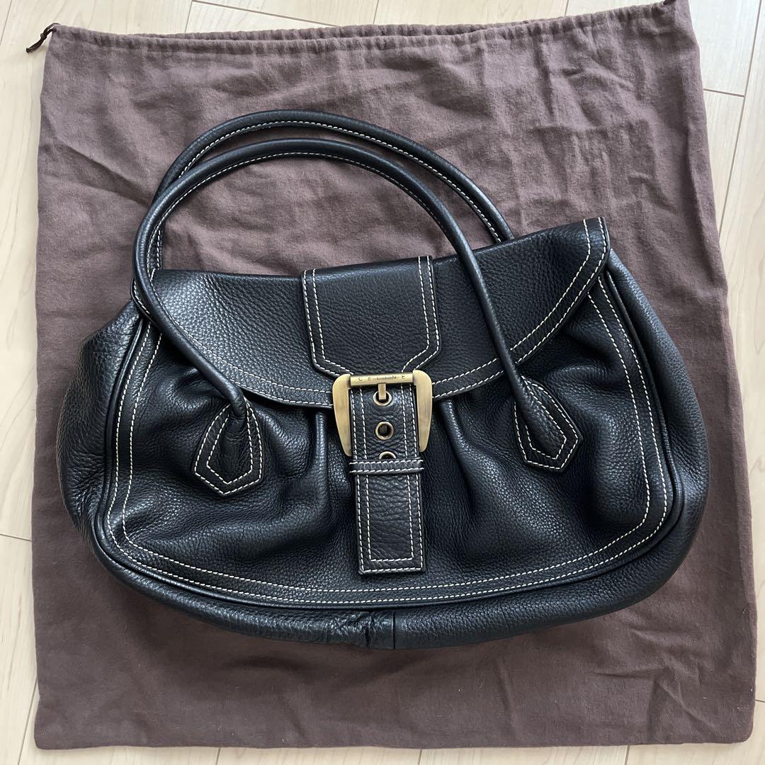 CELINE ブラックレザー ハンドバッグ