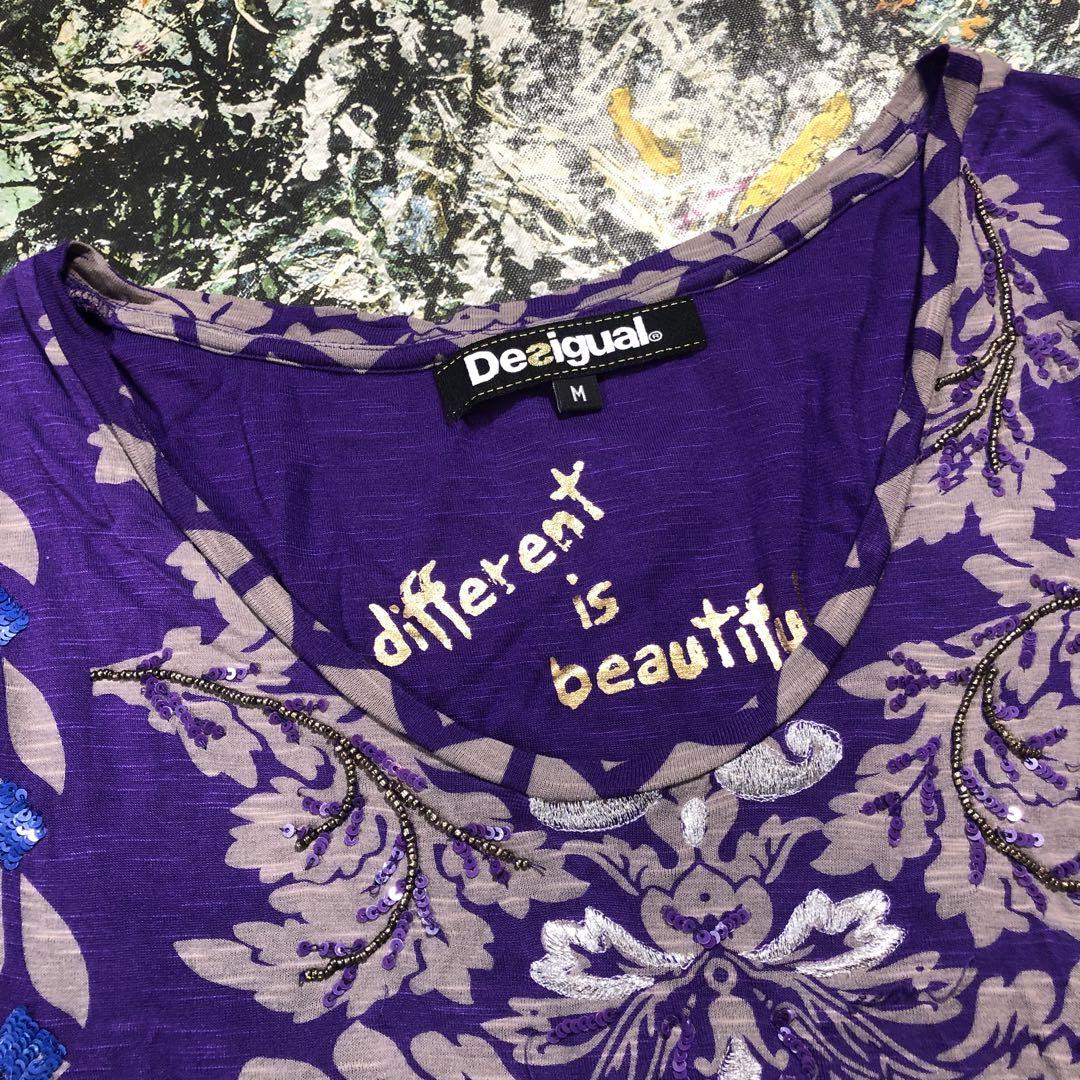 デシグアル-Desigual-ビジュースパンコールデザインカットソー
