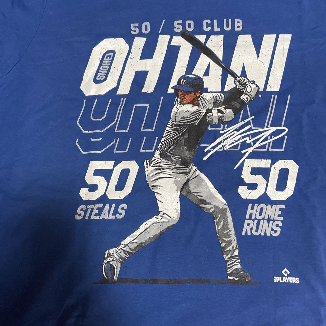 大谷翔平 50 / 50 CLUB Tシャツ Mサイズ 青 - メルカリ