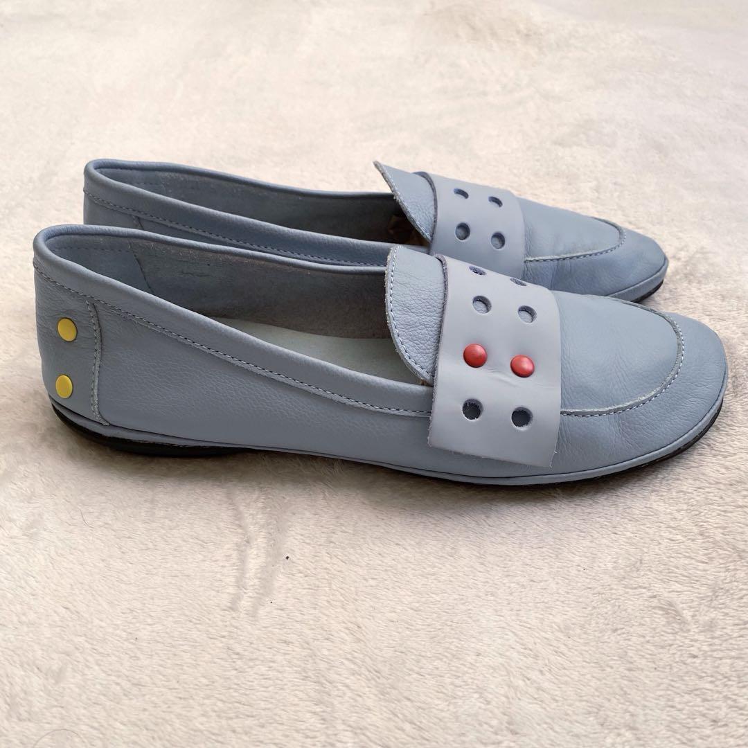 【極美品✨】Camper TWINS パンチングレザー　フラットシューズ　39