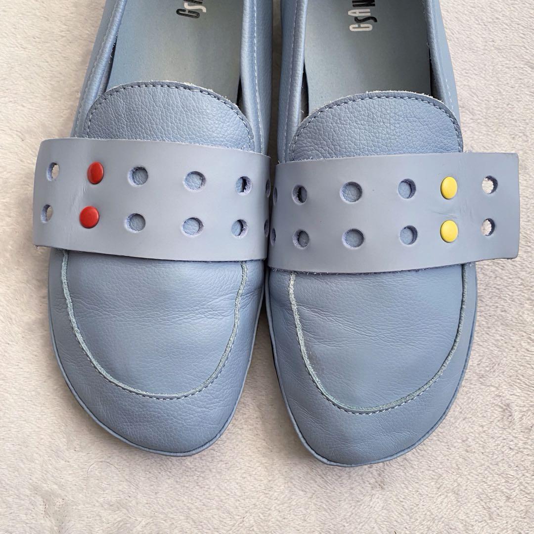 【極美品✨】Camper TWINS パンチングレザー　フラットシューズ　39