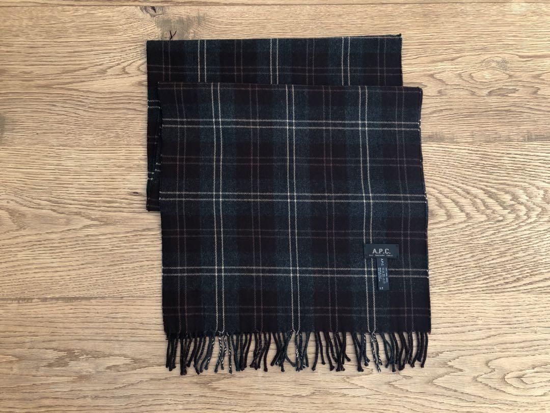 A.P.C. アーペーセー   マフラー  チェック  ブラウン