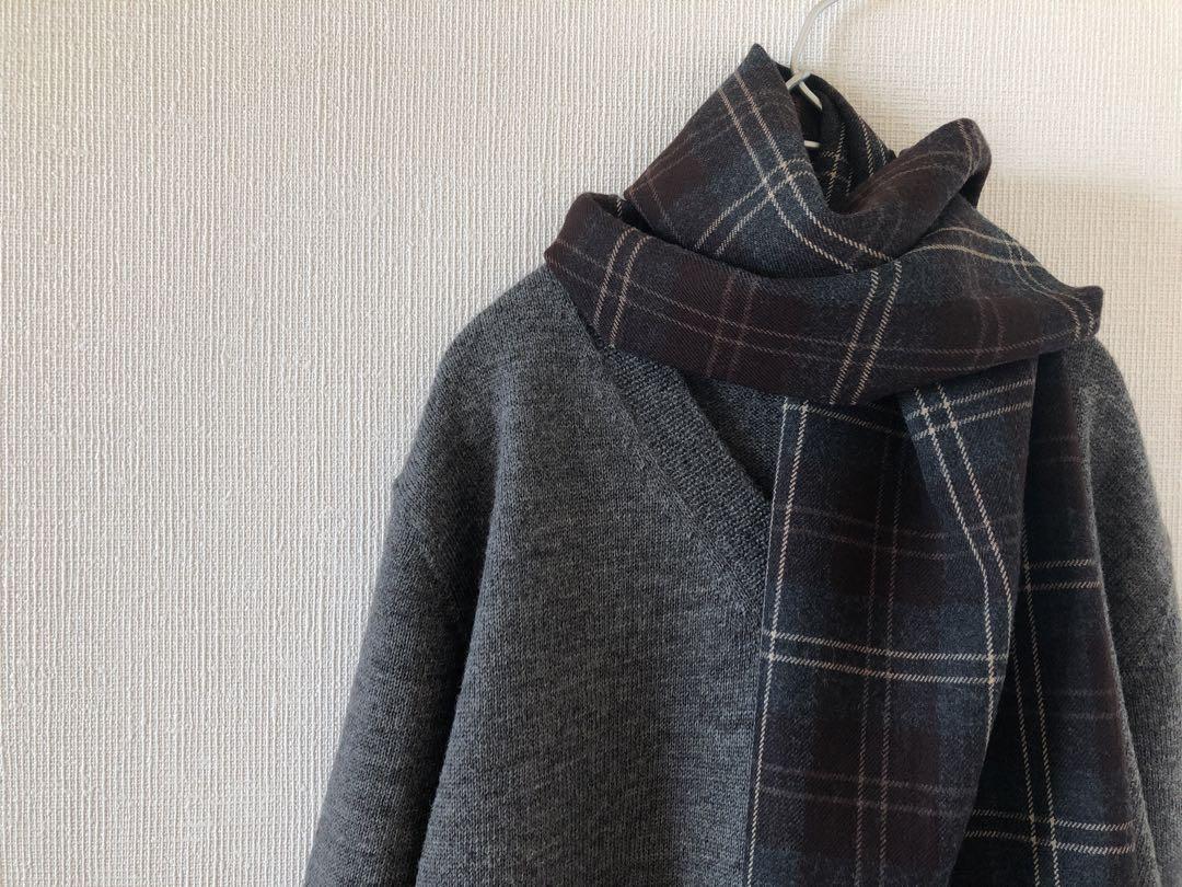 A.P.C. アーペーセー   マフラー  チェック  ブラウン