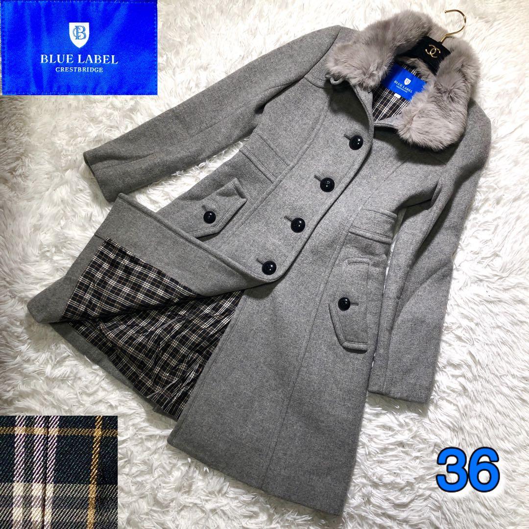 BLUE LABEL CRESTBRIDGE グレー コート 38 BLUE LABEL CRESTBRIDGE グレー コート 38