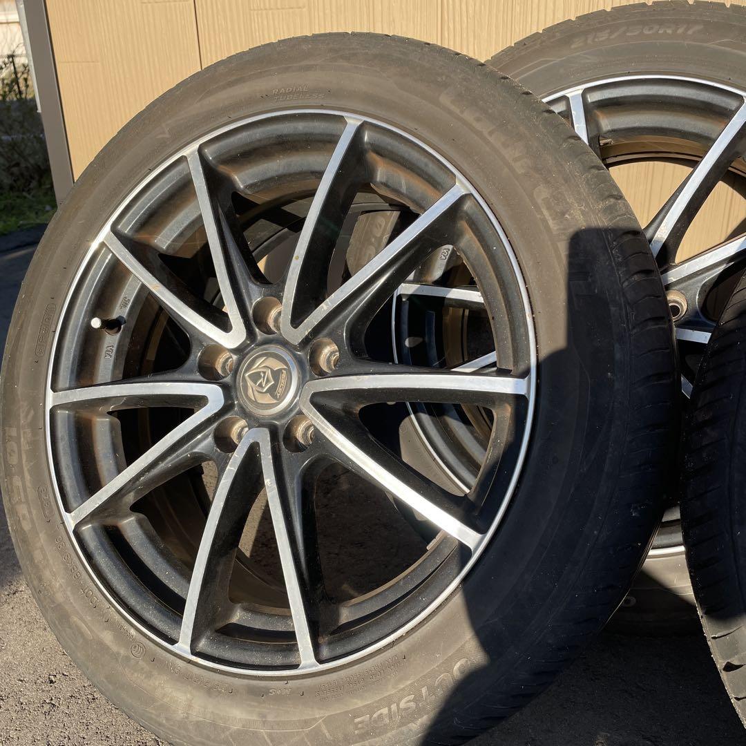 ① バリ溝215/50R17アルミセット17×7Jオフセット53？ ヴォクシー
