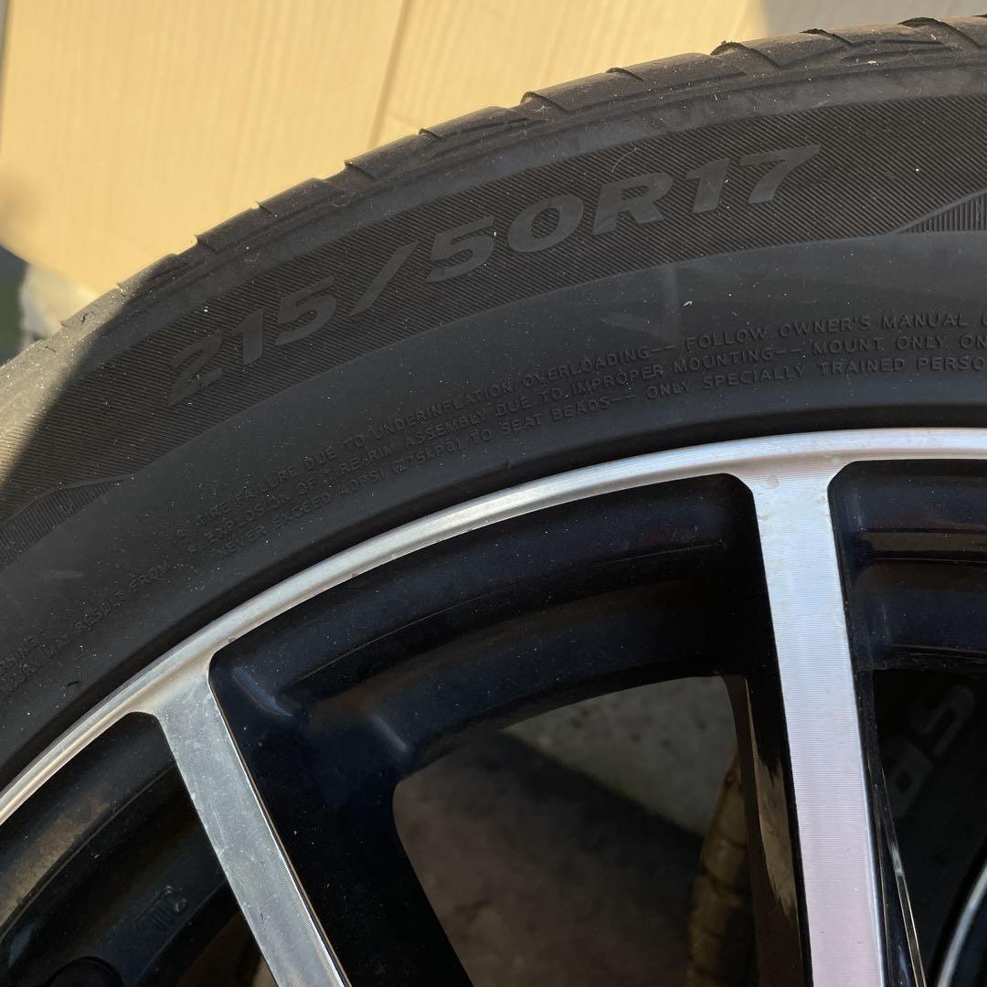 ① バリ溝215/50R17アルミセット17×7Jオフセット53？ ヴォクシー