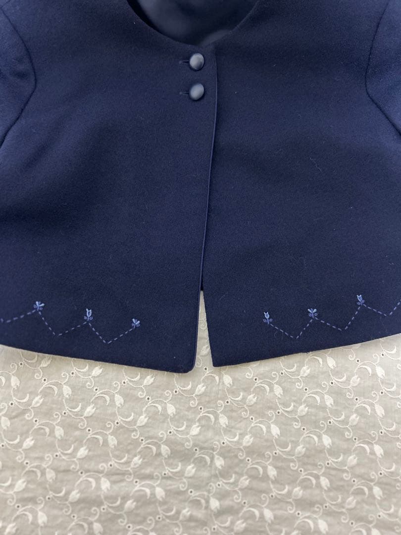 (familiar)120ネイビー アンサンブルウール/ブラウスセット3点セット (familiar)120ネイビー アンサンブルウール/ブラウスセット3点セット