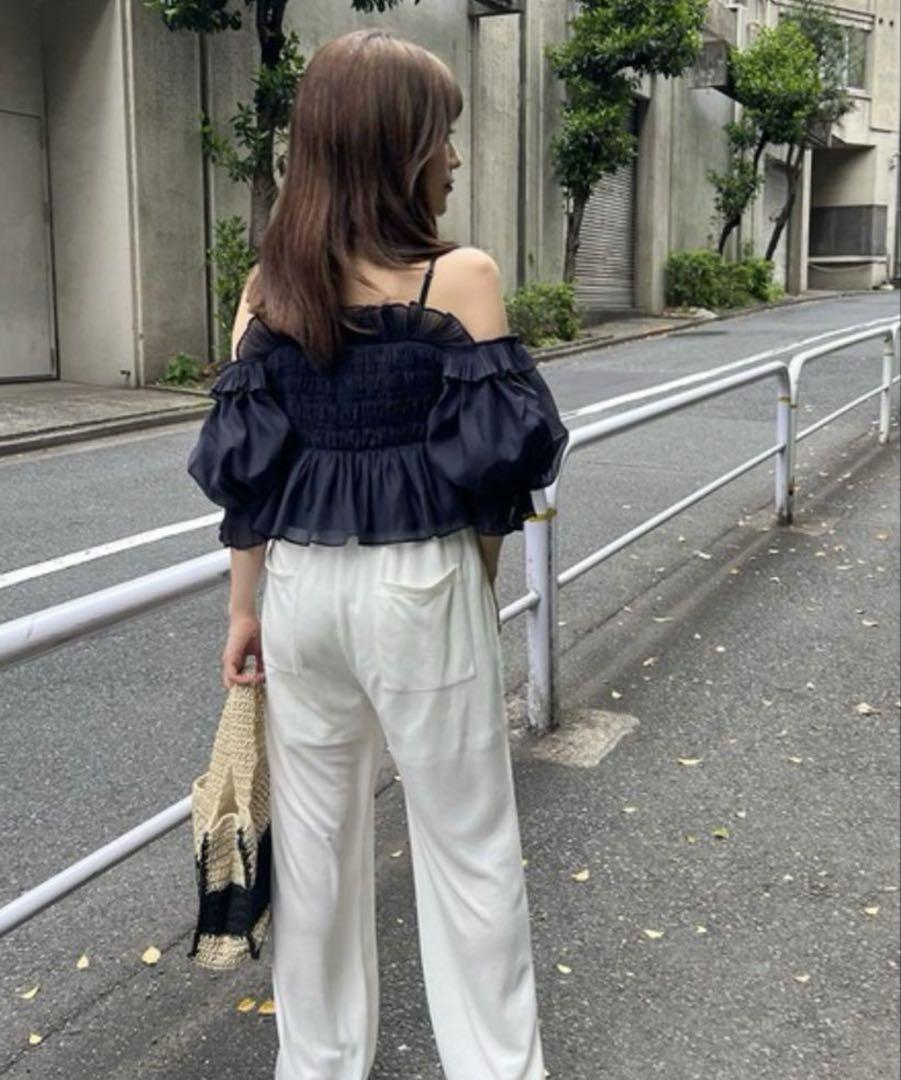 新品　snidel Sustainableギャザーオフショルブラウス　スナイデル