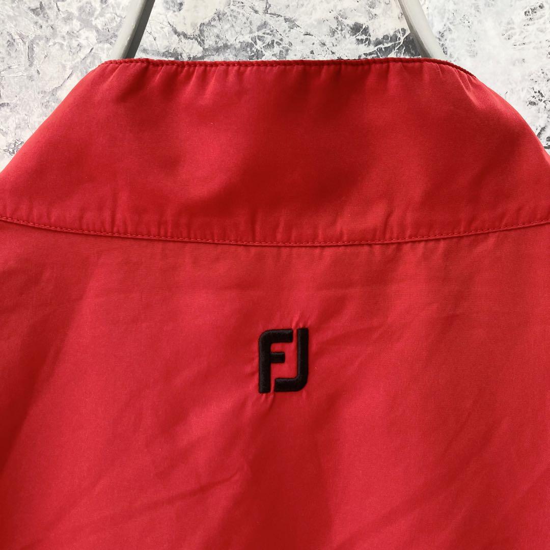 IJ246 即完モデルUS古着フットジョイ7部袖カレッジ刺繍ハーフジップブルゾン