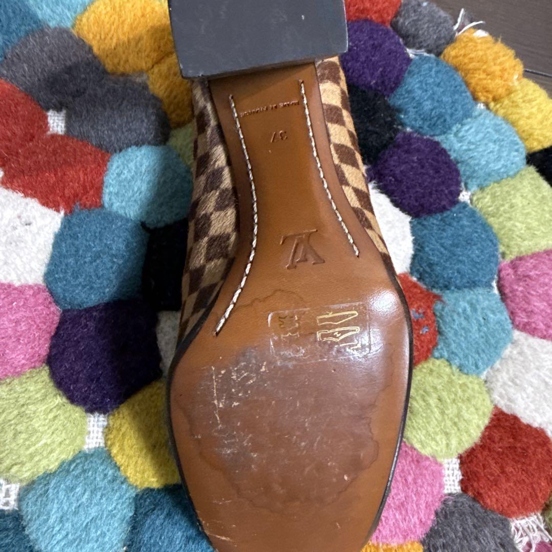 LOUIS VUITTON ルイヴィトン パンプス ダミエ ハラコ 37