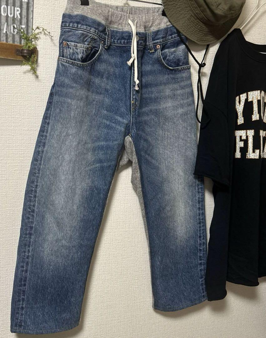 専用★【美品】DENIM＆DUNGAREE★異素材ウエストリブデニムパンツ