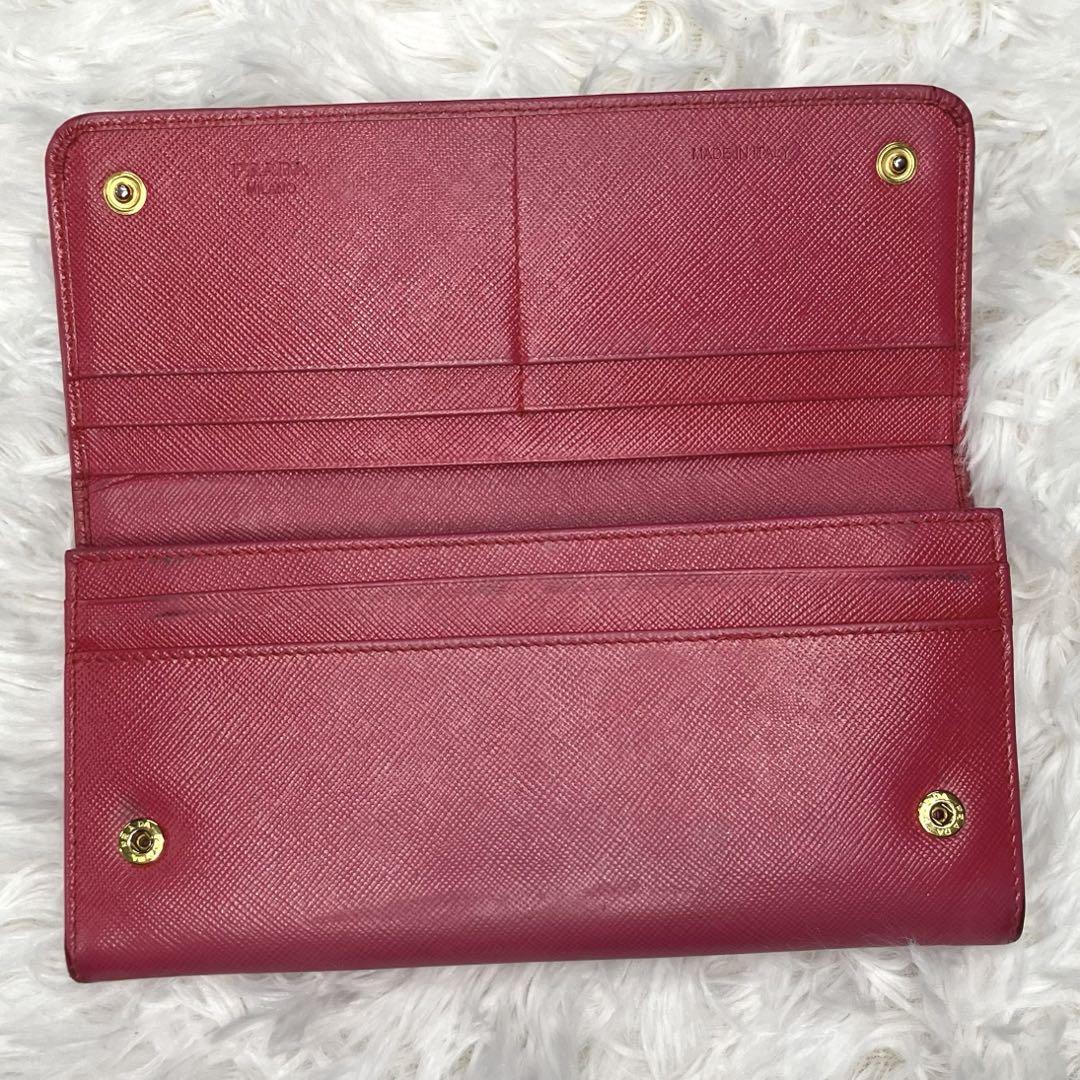 PRADA プラダ レザー 長財布 箱付き ピンク系