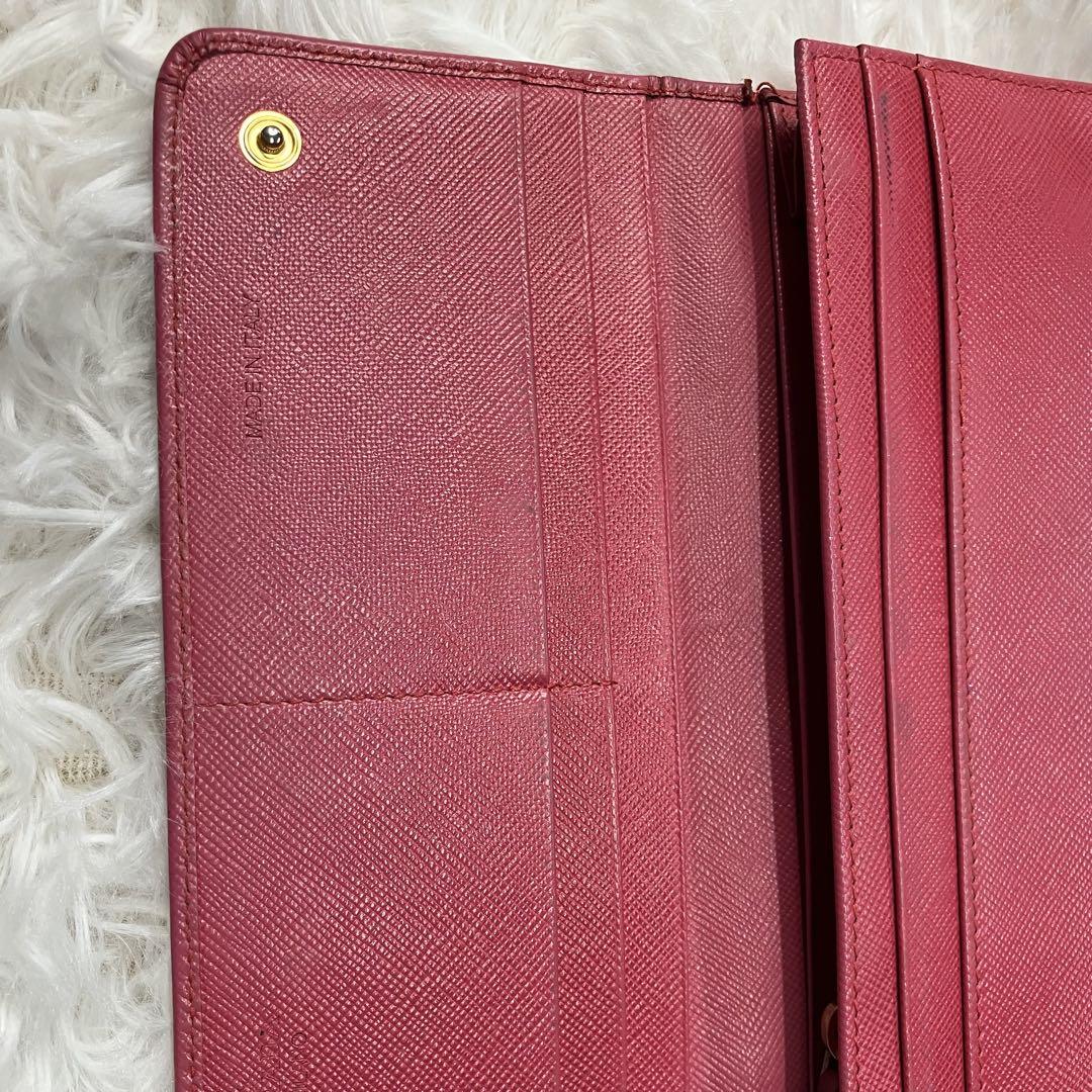 PRADA プラダ レザー 長財布 箱付き ピンク系