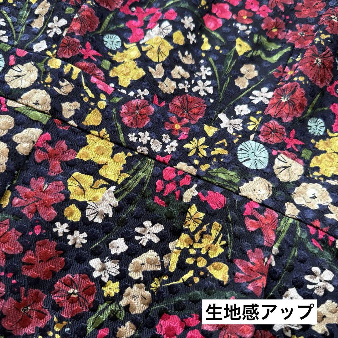 未使用 sybilla シビラ ウールシルク 花柄 半袖 ワンピース L