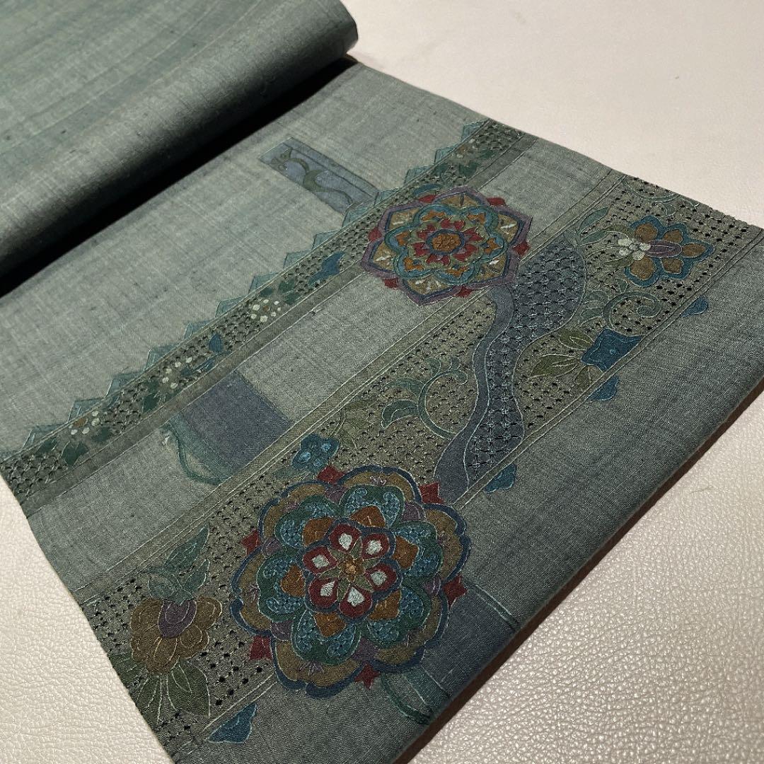 サロン専売 専用帯198 蘇州刺繍 真綿 紬 袋帯 e26Q1-m79681409191 高級 正絹 相良 汕頭 限定SALEHOT