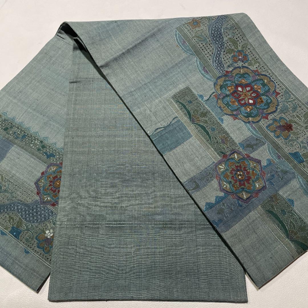サロン専売 専用帯198 蘇州刺繍 真綿 紬 袋帯 e26Q1-m79681409191 高級 正絹 相良 汕頭 限定SALEHOT
