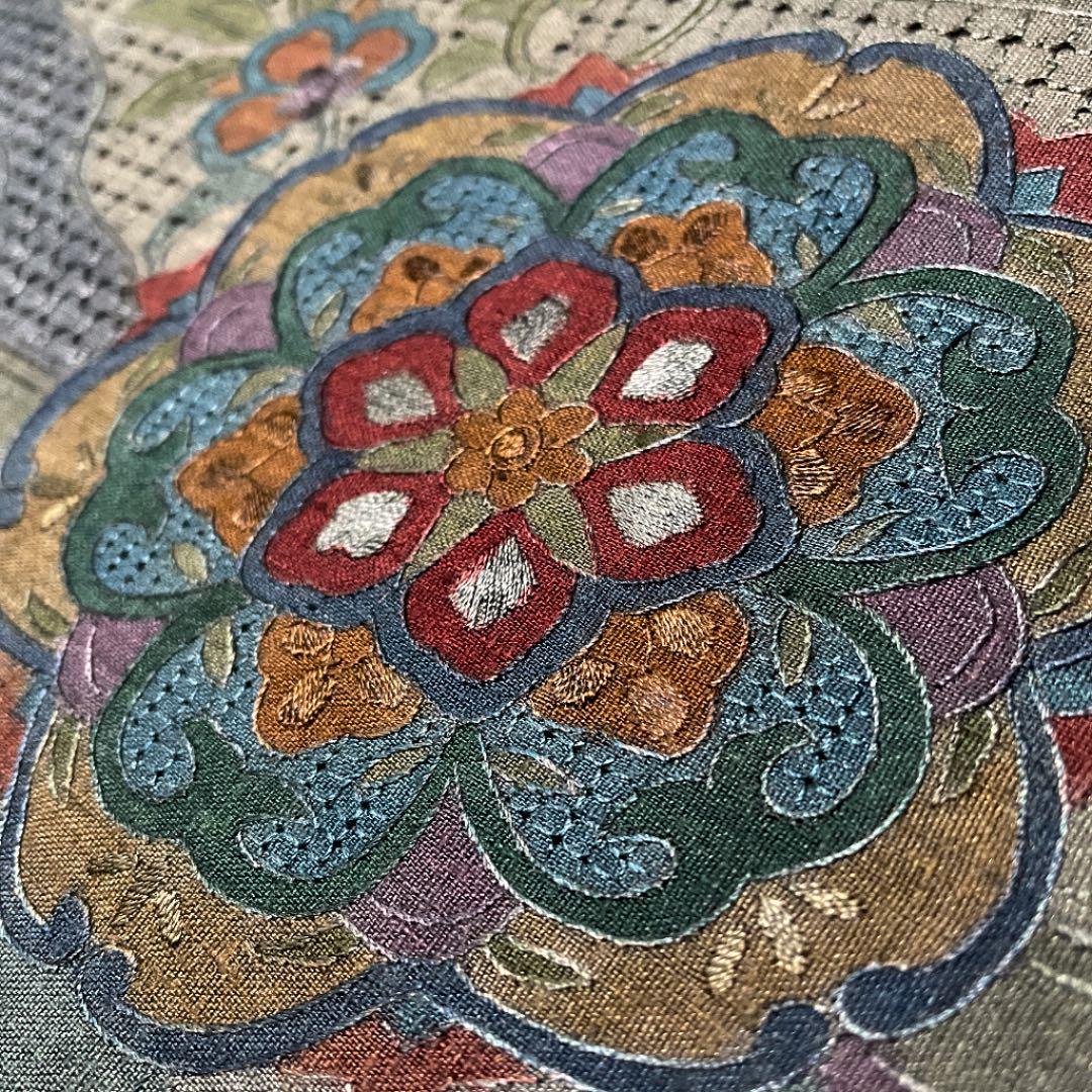 サロン専売 専用帯198 蘇州刺繍 真綿 紬 袋帯 e26Q1-m79681409191 高級 正絹 相良 汕頭 限定SALEHOT