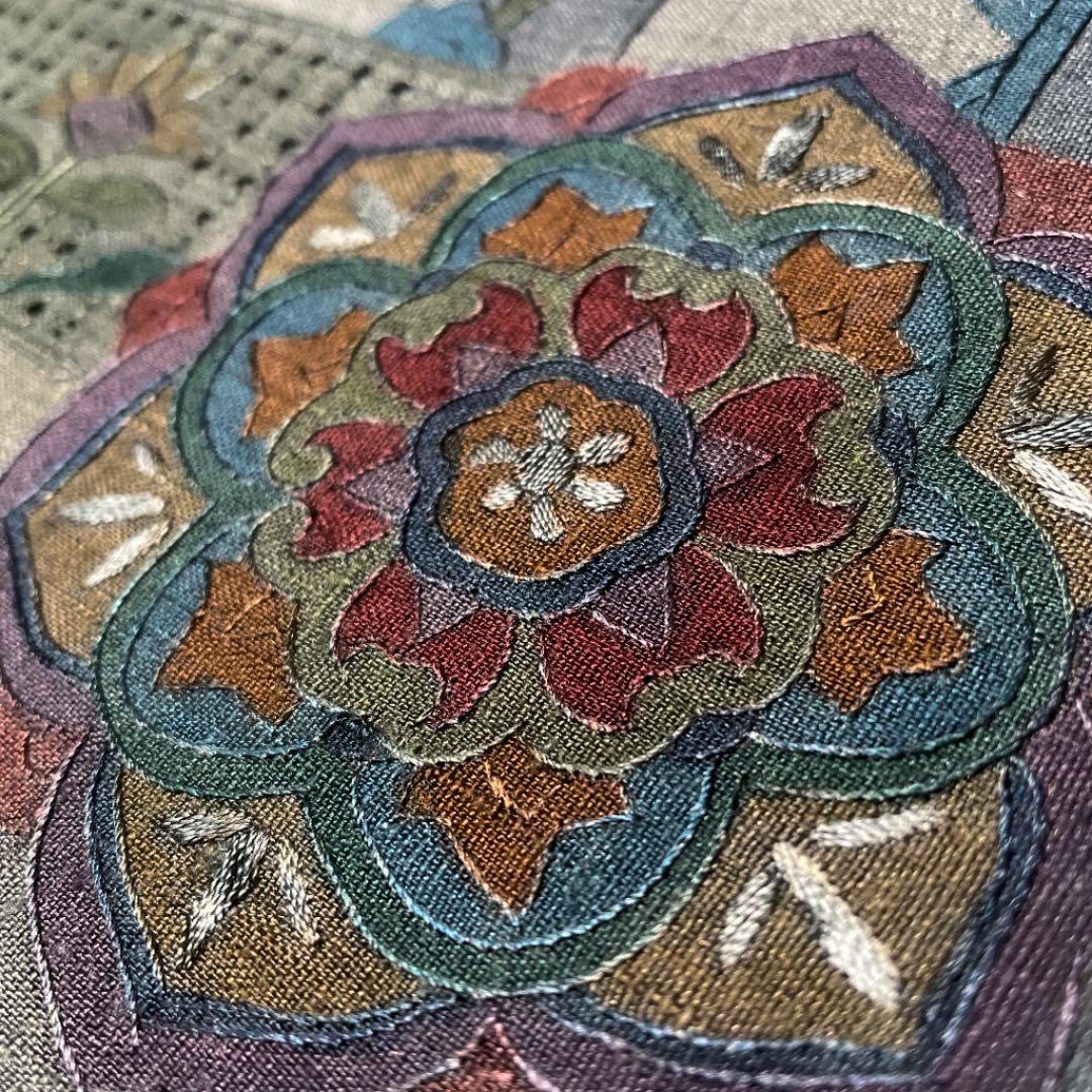 サロン専売 専用帯198 蘇州刺繍 真綿 紬 袋帯 e26Q1-m79681409191 高級 正絹 相良 汕頭 限定SALEHOT