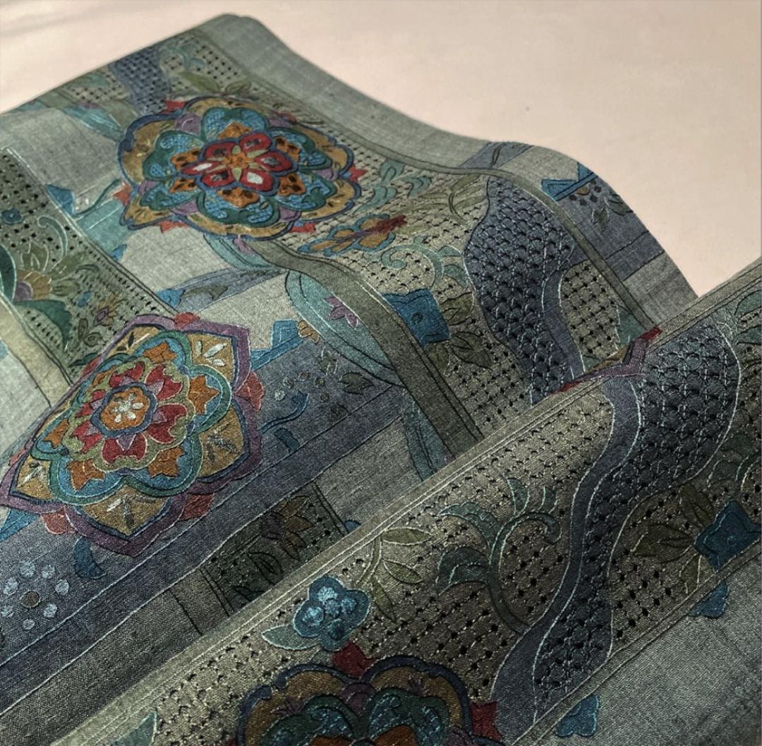 サロン専売 専用帯198 蘇州刺繍 真綿 紬 袋帯 e26Q1-m79681409191 高級 正絹 相良 汕頭 限定SALEHOT
