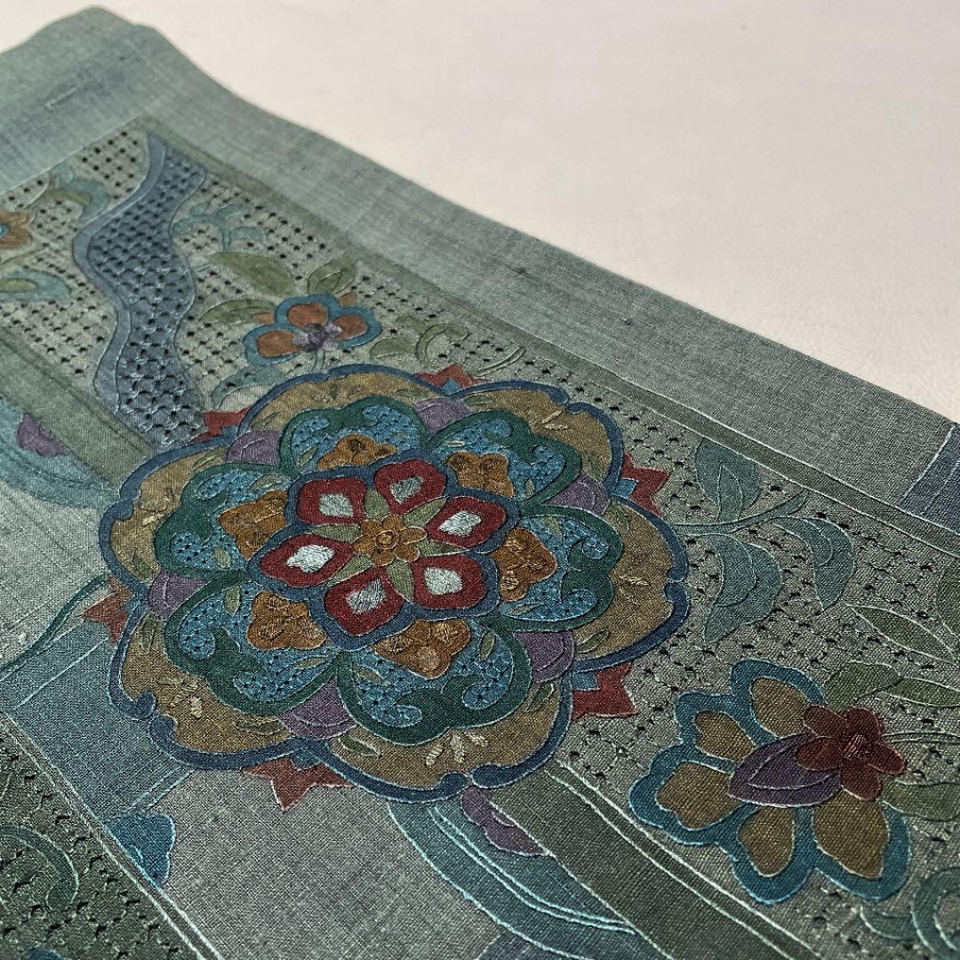 サロン専売 専用帯198 蘇州刺繍 真綿 紬 袋帯 e26Q1-m79681409191 高級 正絹 相良 汕頭 限定SALEHOT