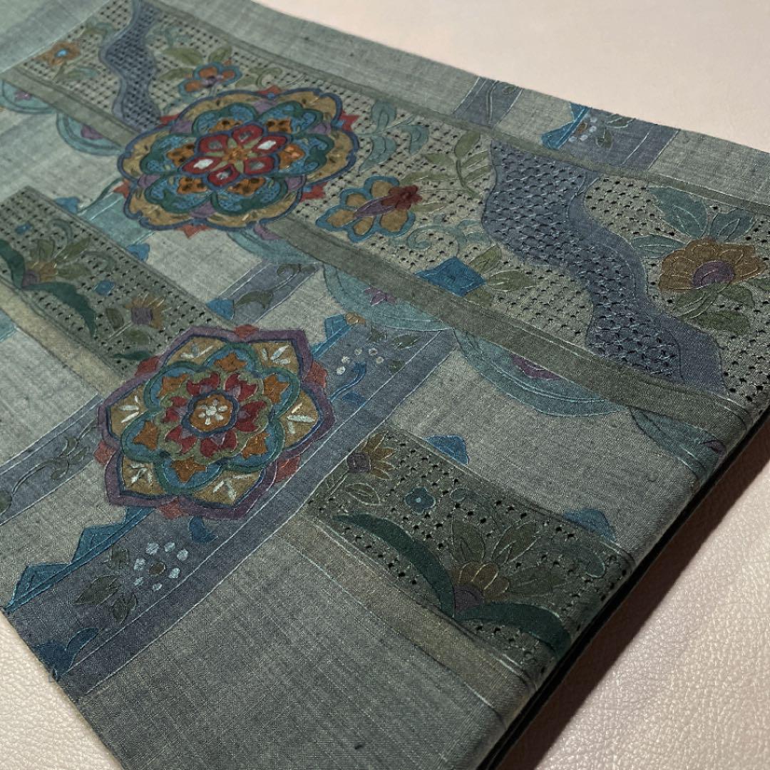 サロン専売 専用帯198 蘇州刺繍 真綿 紬 袋帯 e26Q1-m79681409191 高級 正絹 相良 汕頭 限定SALEHOT