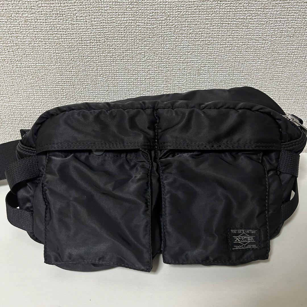 PORTER ウエストポーチ　ボディーバッグ　クロス掛け　タンカー　ブラック