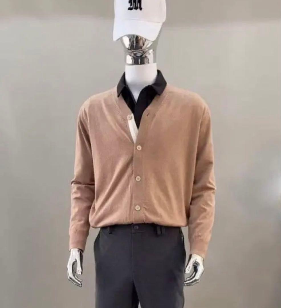 ジーフォア ゴルフ ウェア メンズ ベージュカーディガンL