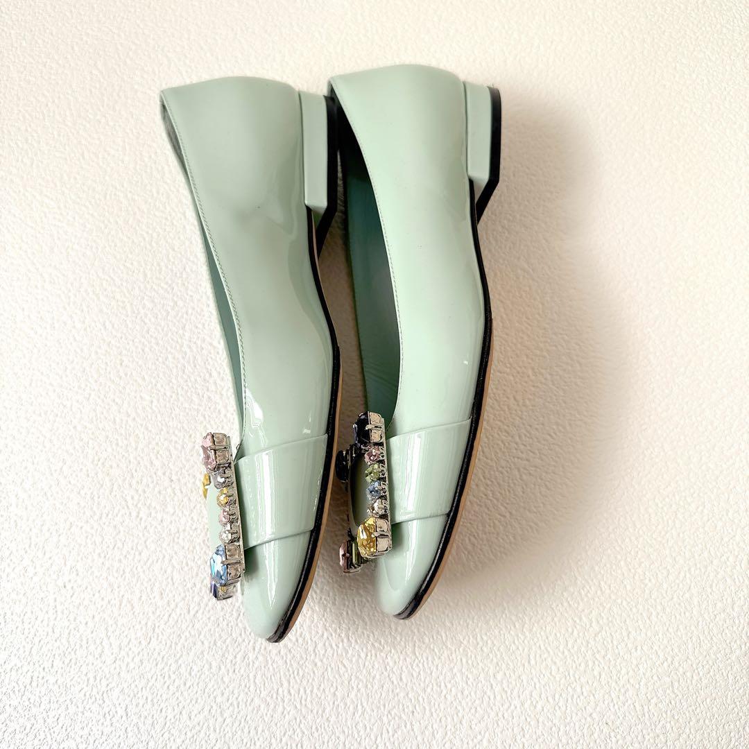 【特別送料無料！】 36サイズ Sergiorossiセルジオロッシビジューフラットシューズ 靴