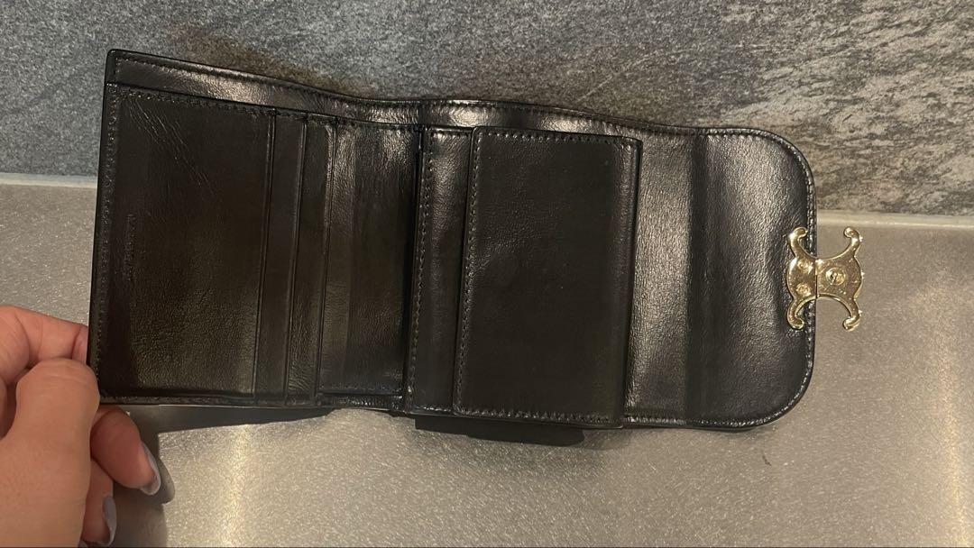CELINE トリオンフ 三つ折り財布 ブラック