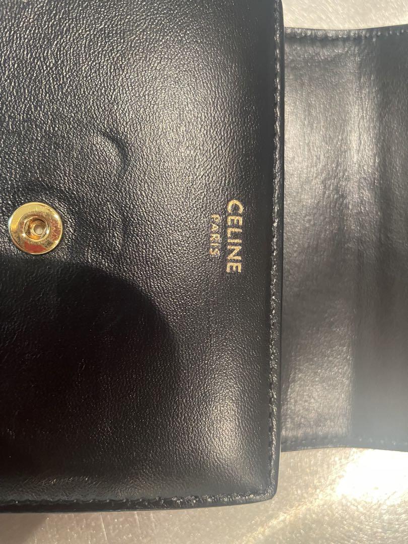 CELINE トリオンフ 三つ折り財布 ブラック