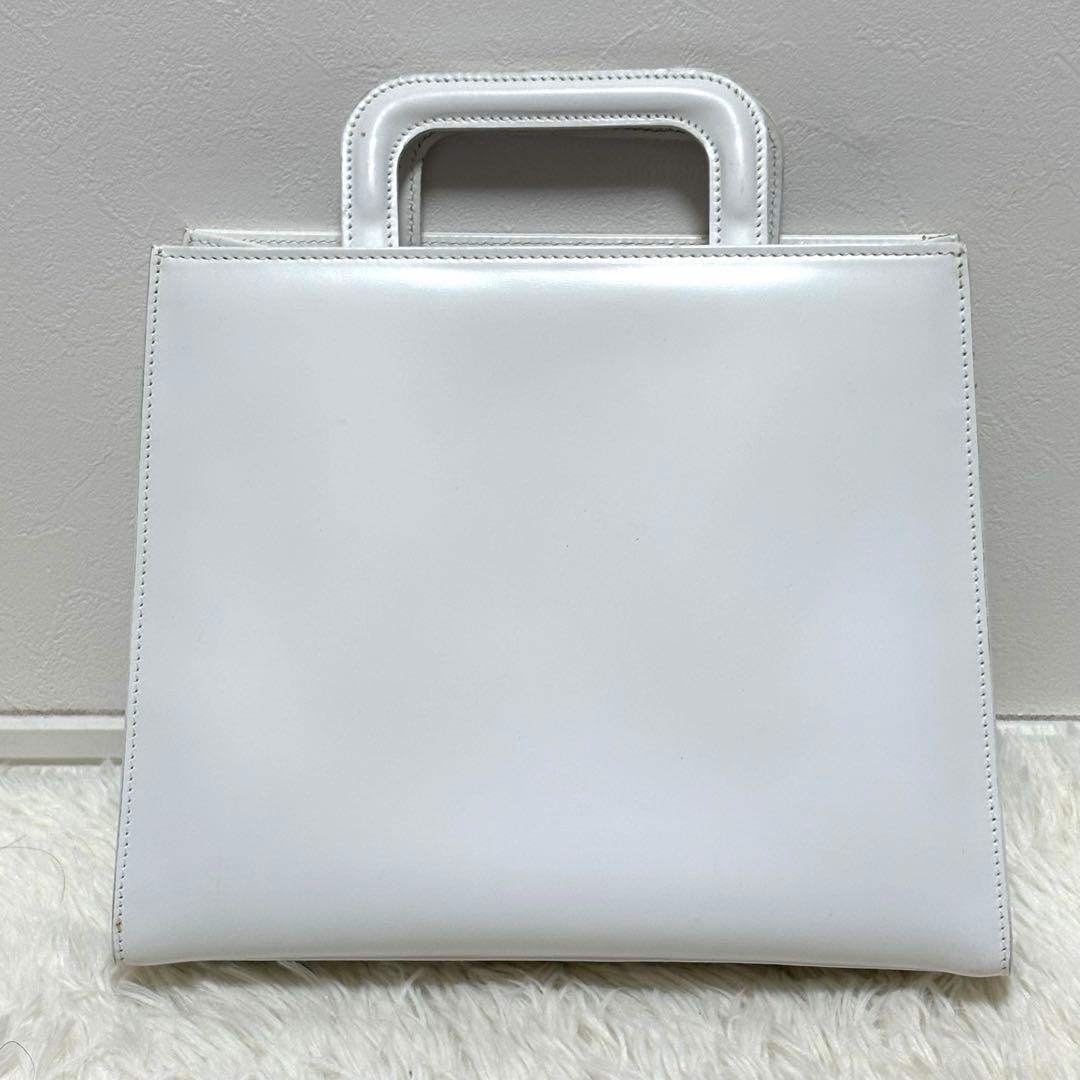 グッチ GUCCI レザー ハンド バッグ ホワイト - メルカリ