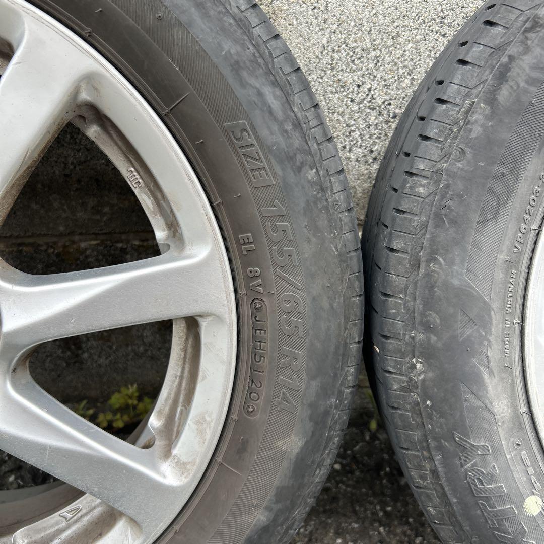 155/65R14 アルミホイールとタイヤ①２本分